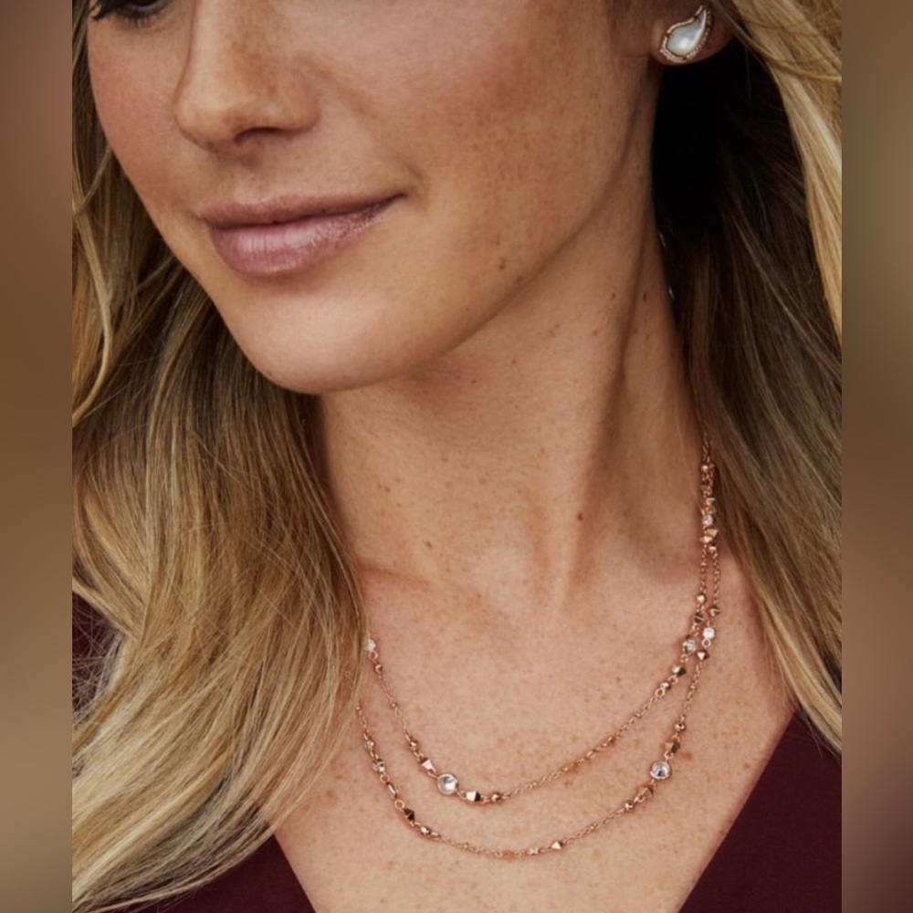 Kendra Scott Wyndham Rose Gold Long Necklace